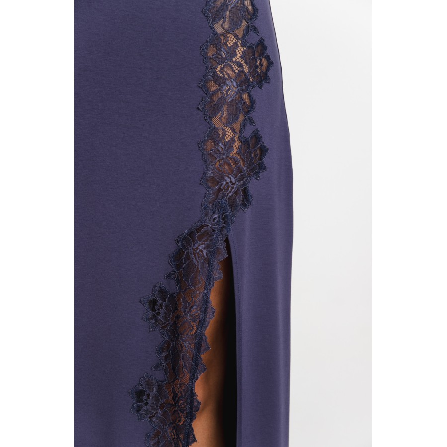 Camisón largo micromodal elastano violeta espalda